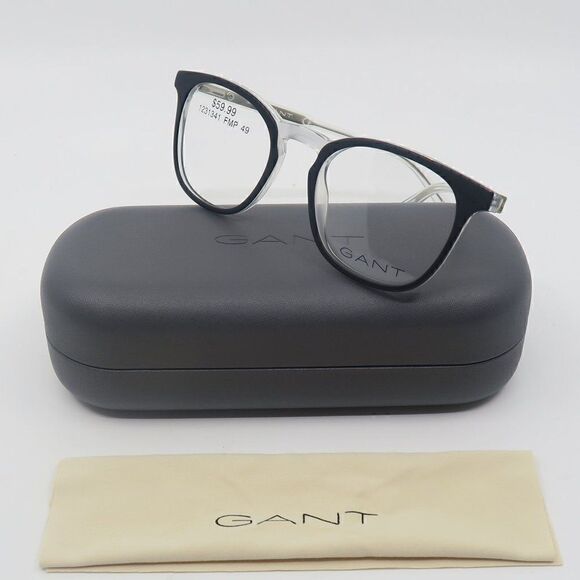 GANT GA3164-3 005 New Matte Black/Clear Men's Square Eyeglasses - Picture 1 of 9